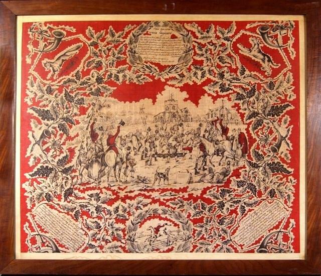 Appraisal: A LARGE TH CENTURY SILK WORK PICTURE entitled 'The Death