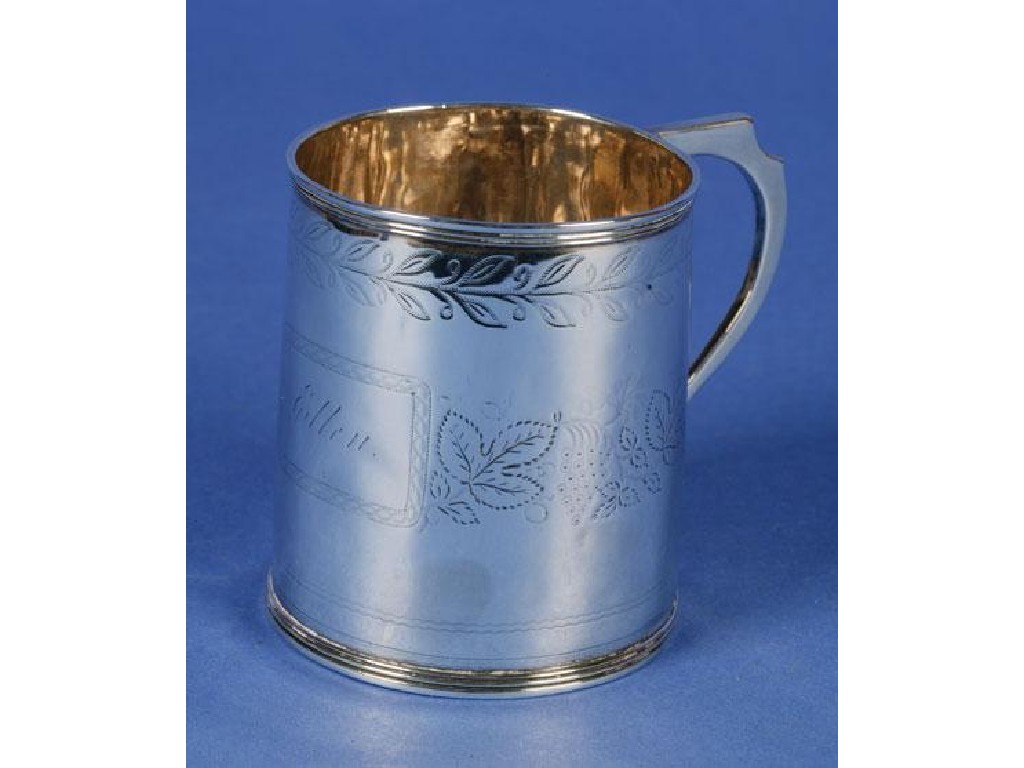 Appraisal: A GEORGE III CHRISTENING MUG of plain circular form with