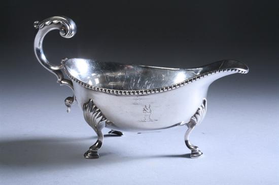 Appraisal: GEORGE III SILVER SAUCE BOAT London by James Young Of