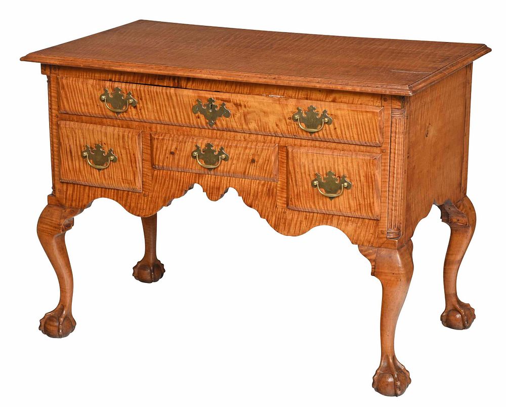 Appraisal: Pennsylvania Chippendale Tiger Maple Dressing Table th century dressing table