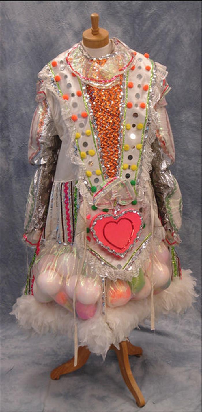 Appraisal: Mummers costume white with multi-colored sequence candy man motif Estimate