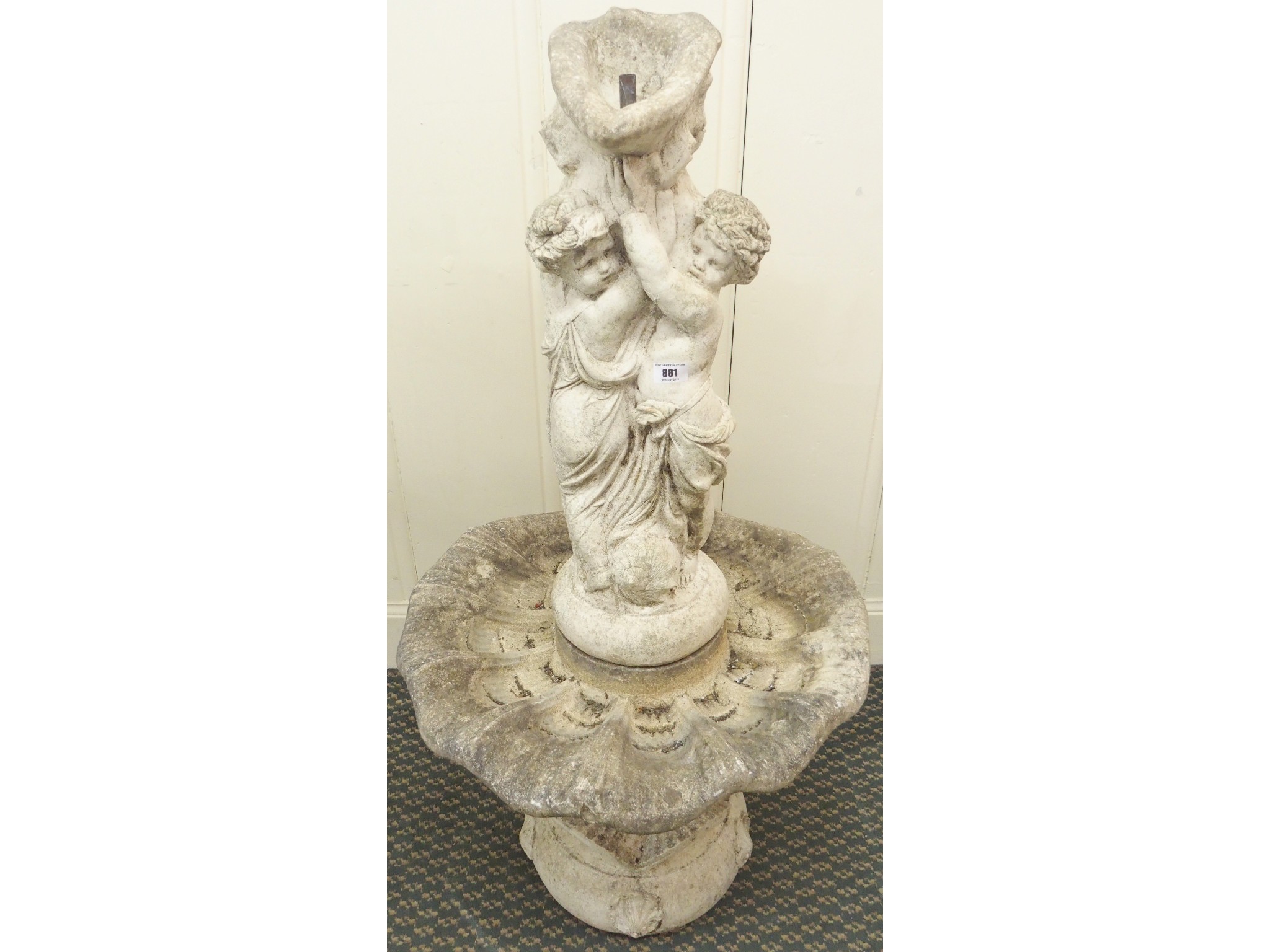 Appraisal: A cast stone water fountain design copyright