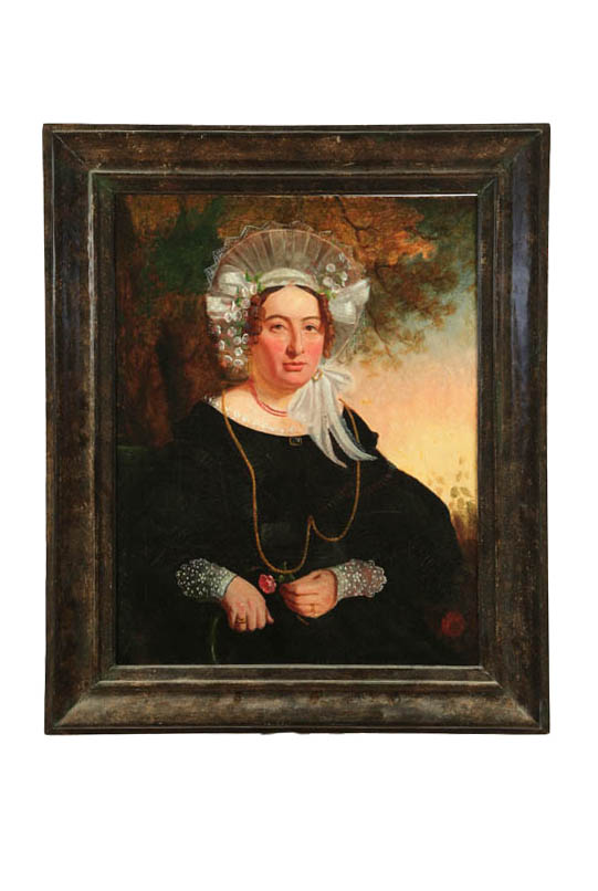 Appraisal: PORTRAIT OF A WOMAN ENGLISH SCHOOL MID TH CENTURY Oil