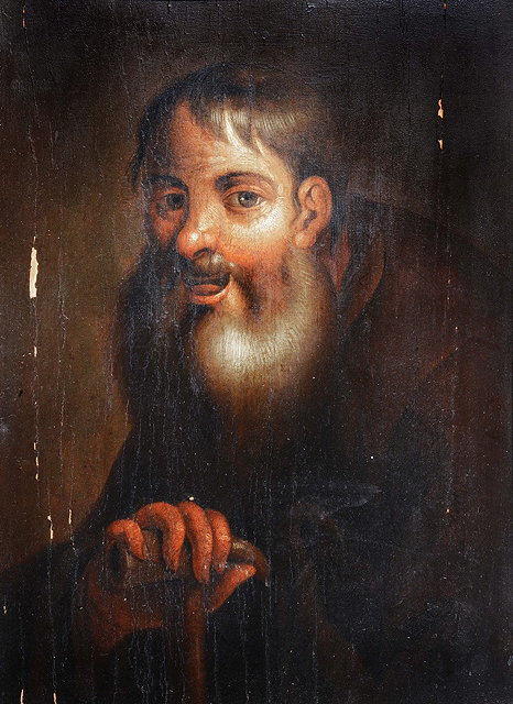 Appraisal: CONTINENTAL SCHOOL TH TH CENTURY Portrait of a hermit his