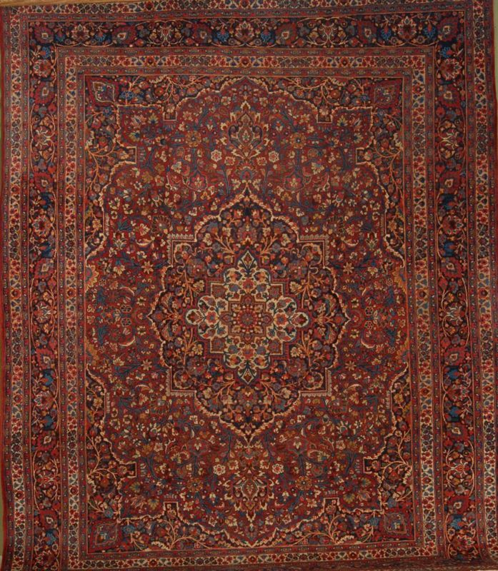 Appraisal: ORIENTAL RUG KHORASAN ' x ' Ivory and deep blue