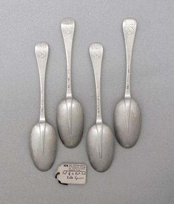 Appraisal: A set of four George I tablespoons with plain rattails