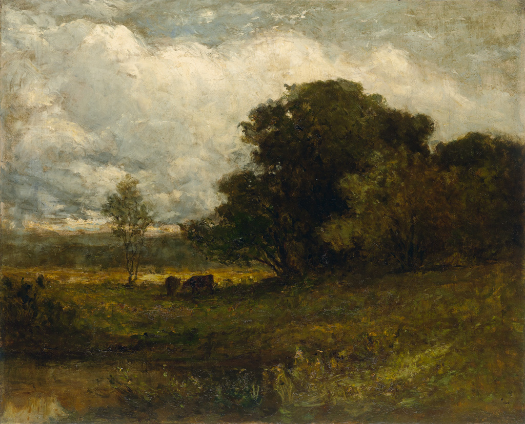 Appraisal: EDWARD M BANNISTER - Untitled Rhode Island Landscape with Cows