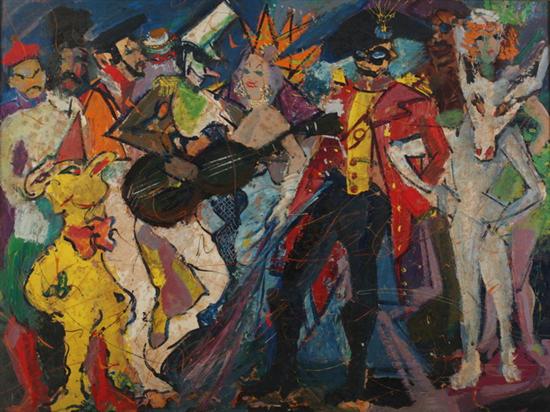 Appraisal: THEODORA KANE American - MASQUERADE BALL signed on stretcher Oil