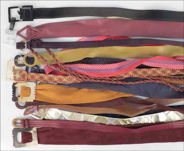 Appraisal: COLLECTION OF LEATHER AND COTTON BELTS Including Ralph Lauren Calvin