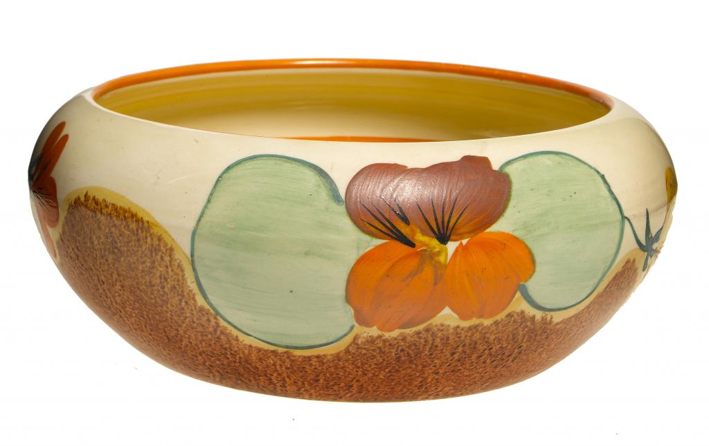 Appraisal: CLARICE CLIFF AN A J WILKINSON NASTURTIUM BOWL cm diam