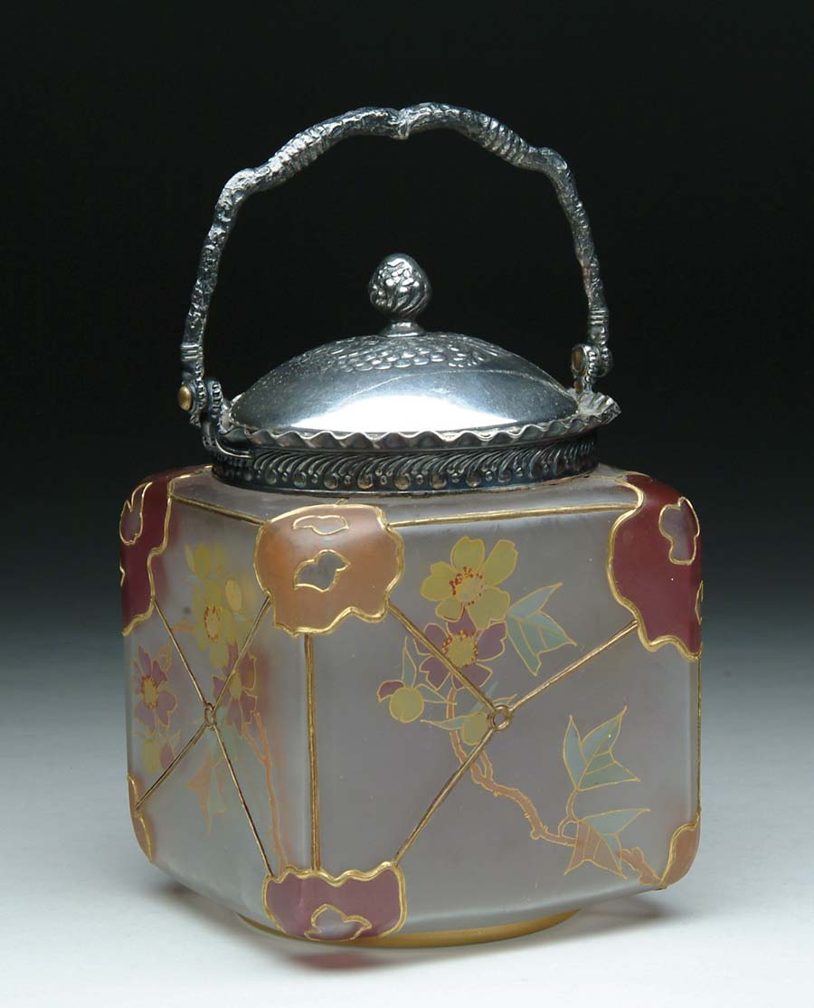 Appraisal: ROYAL FLEMISH BISCUIT JAR Lovely Royal Flemish biscuit jar is