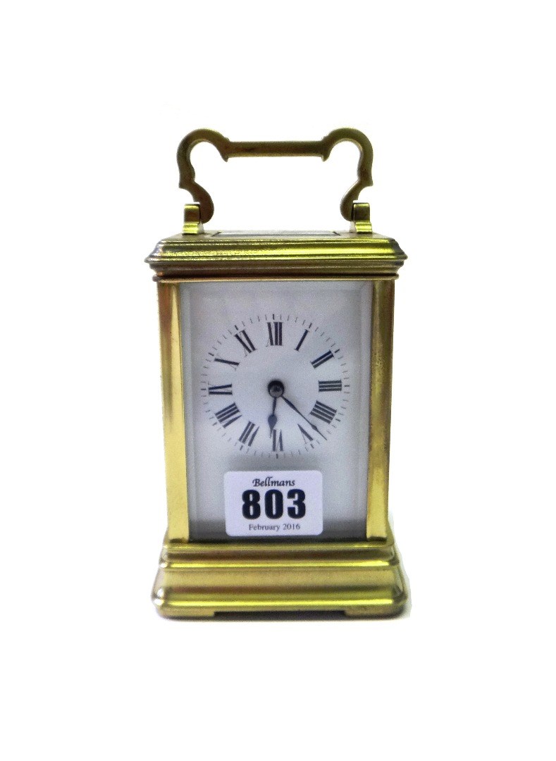 Appraisal: A French gilt brass cased carriage clock early th century