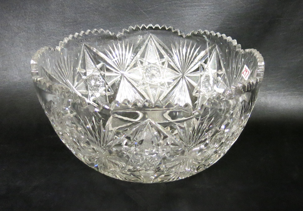 Appraisal: AMERICAN BRILLIANT PERIOD CUT CRYSTAL CENTERPIECE BOWL Dimensions D x