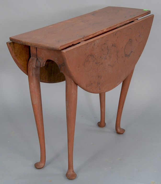 Appraisal: Diminutive Queen Anne style drop leaf table on cabriole legs