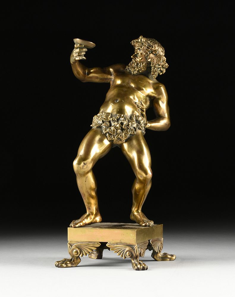 Appraisal: AFTER THE ANTIQUE GILT BRONZE SCULPTURE OF A DRUNKEN BACCHUS