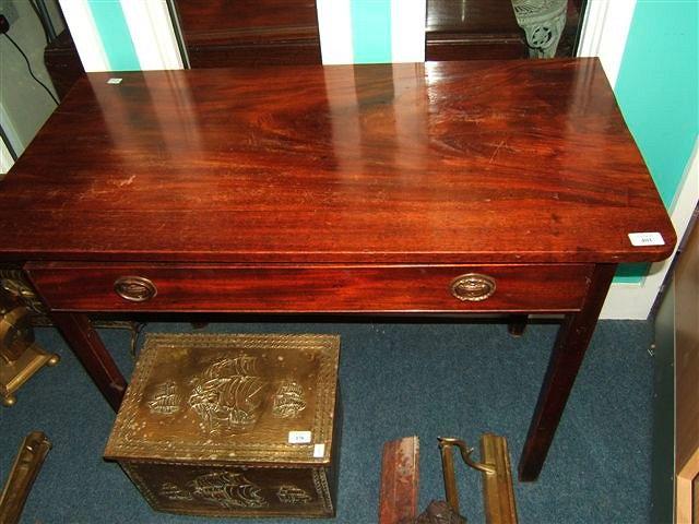 Appraisal: A Victorian mahogany side table with single drawer standing on