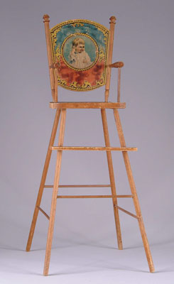 Appraisal: BLISS WHITNEY REED HIGHCHAIR Lithographed paper on wood this highchair