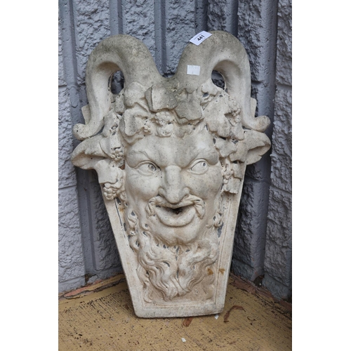 Appraisal: Composite stone Bacchus face wall mask plaque approx cm H