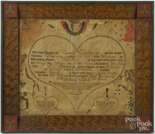 Appraisal: Berks County Pennsylvania printed and hand colored fraktur birth certificate