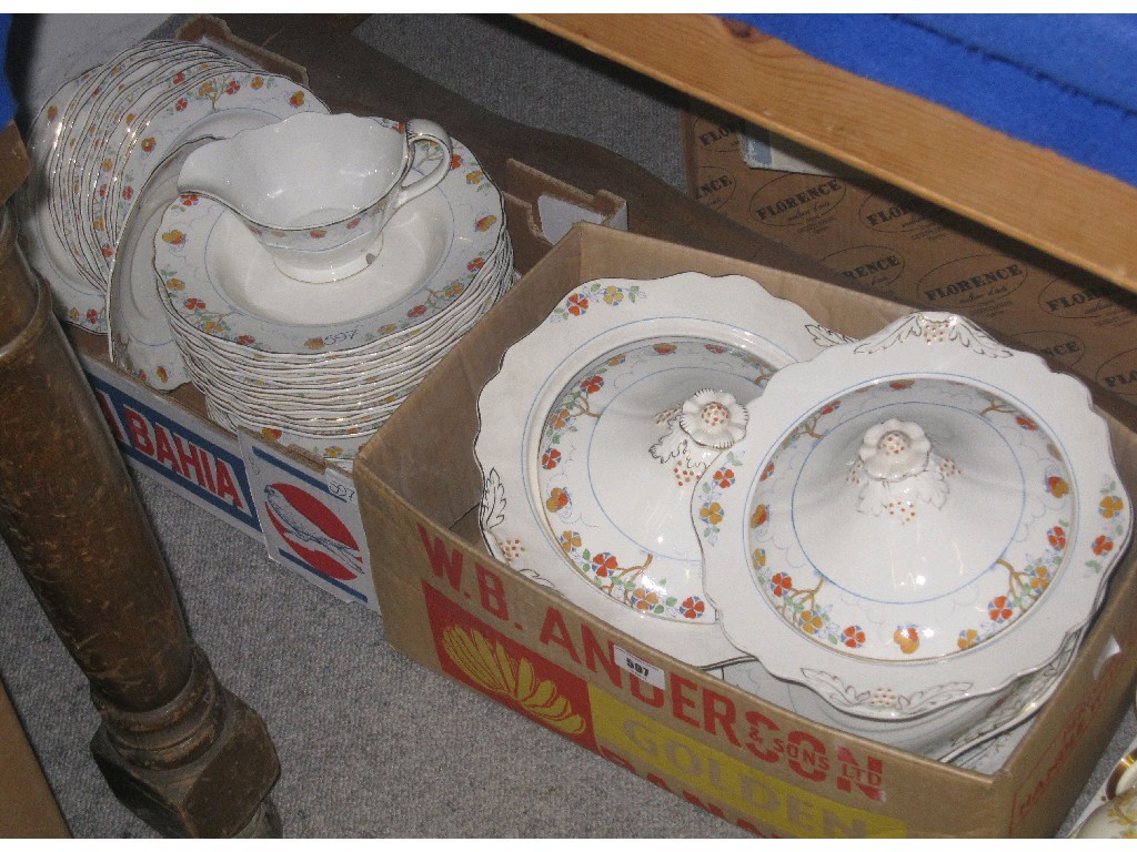 Appraisal: Lot comprising two boxes of Crownford dinnerware