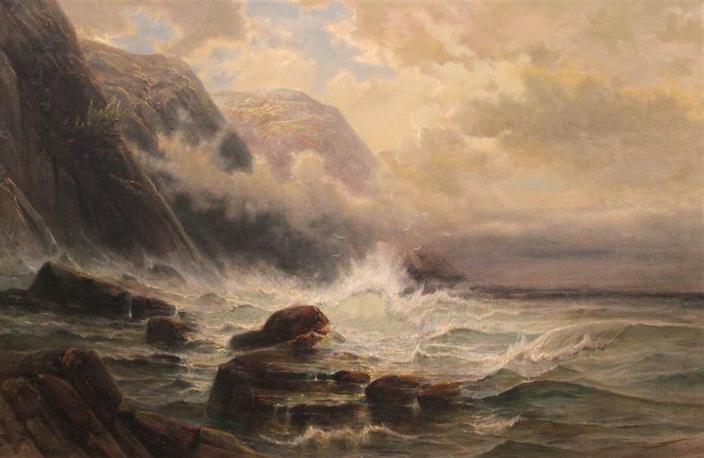 Appraisal: CARL PHILLIP WEBER AMERICAN - ROCKY SEASCAPE Oil on canvas