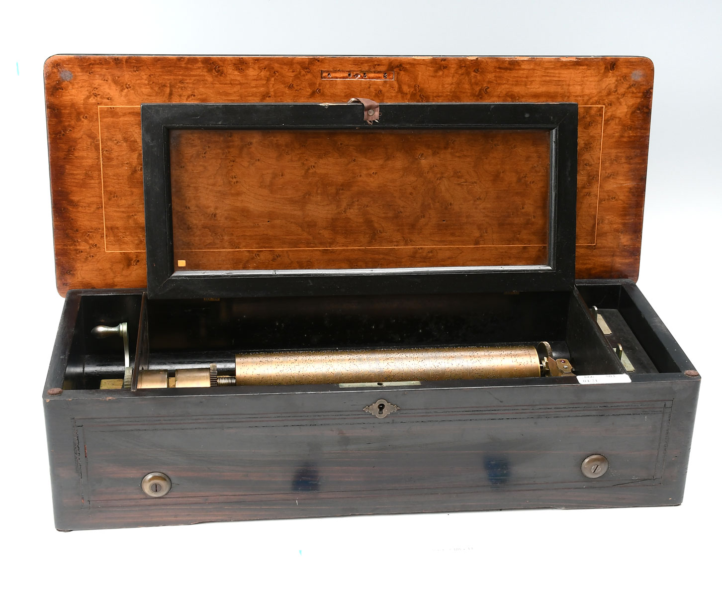 Appraisal: MERMOD MUSIC BOX Serial x '' cylinder Banded inlay Case