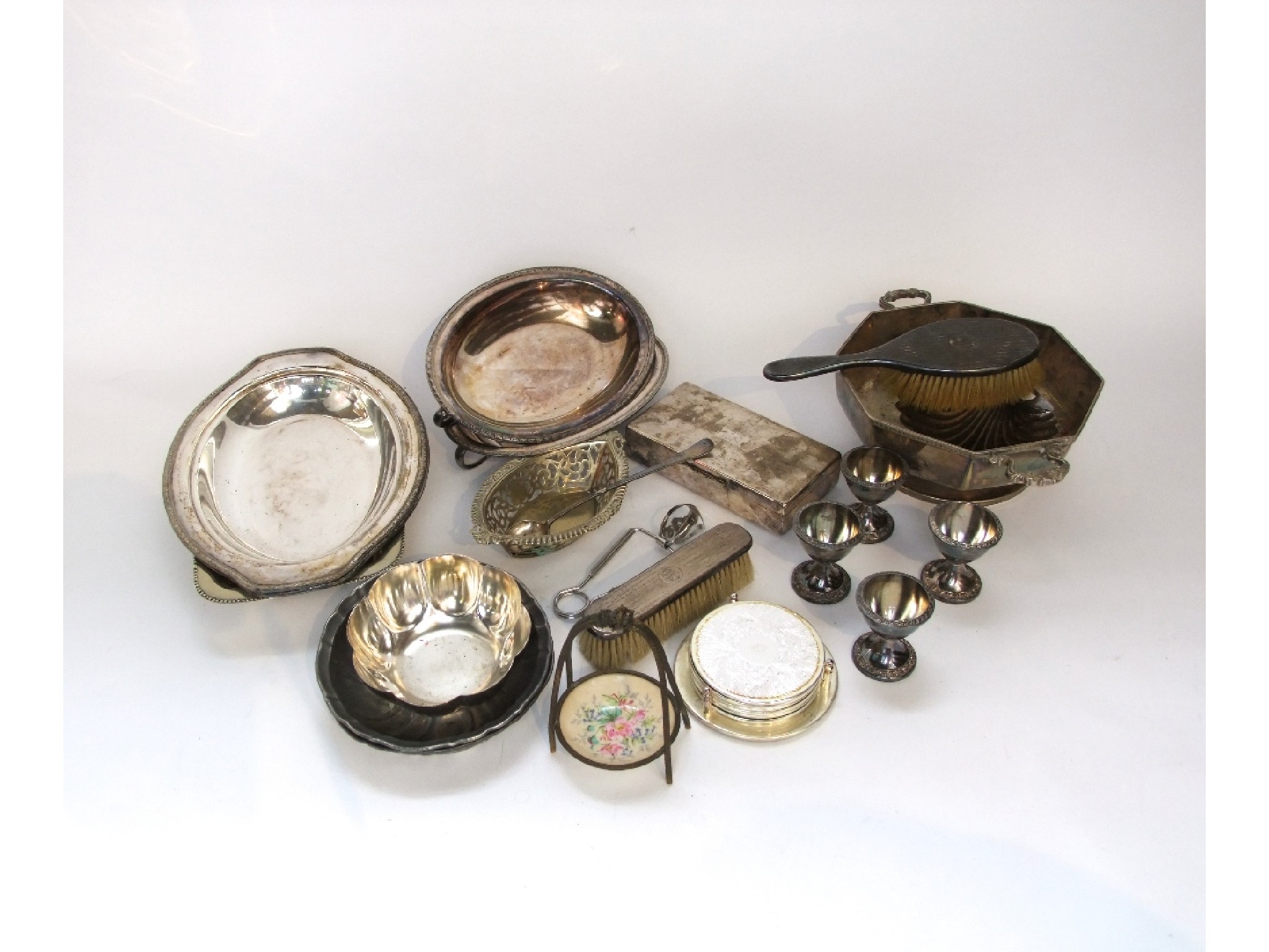 Appraisal: A collection of silver plated wares to include various serving