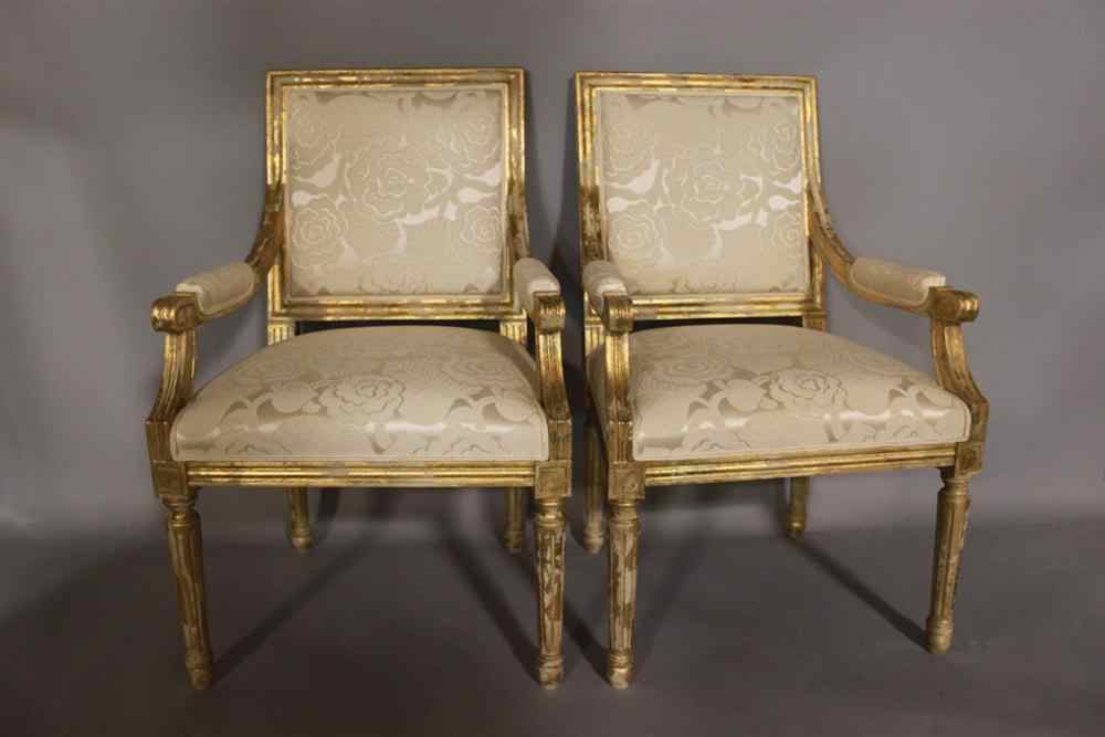 Appraisal: PAIR OF LOUIS XVI STYLE PARCEL GILT LORIN MARSH CLARENCE