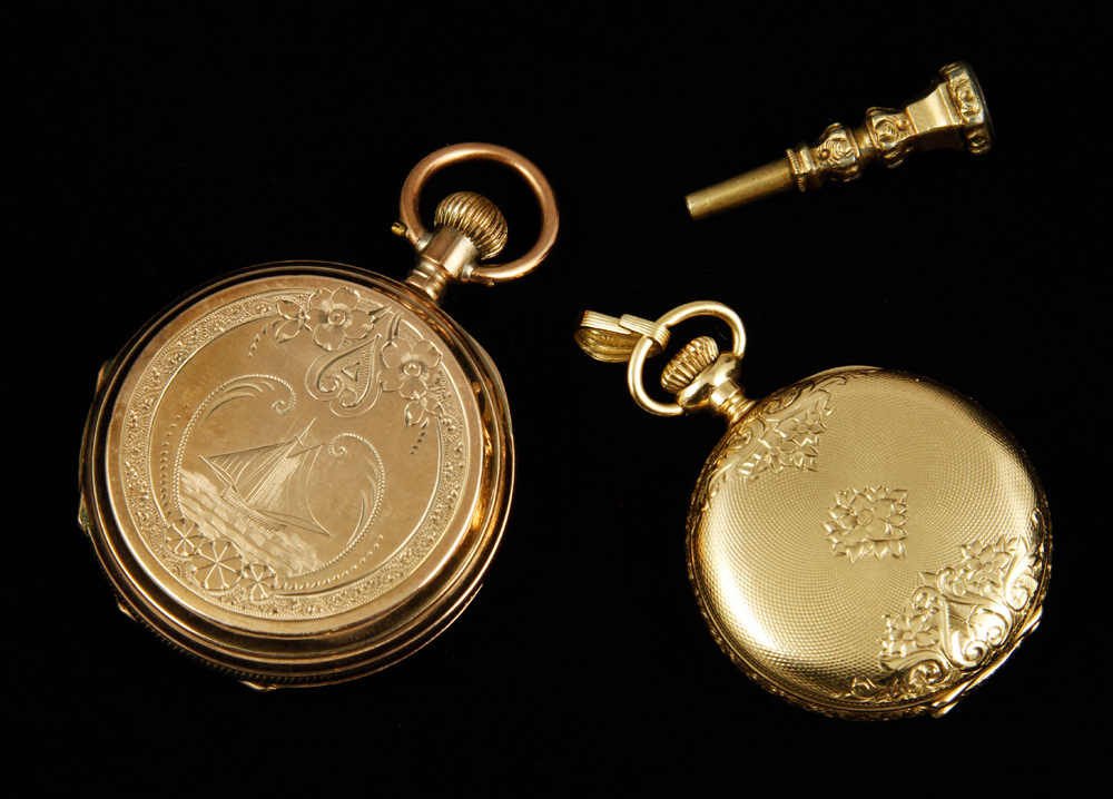 Appraisal: - K Gold Hunter Case Pocket Watches Lot of two