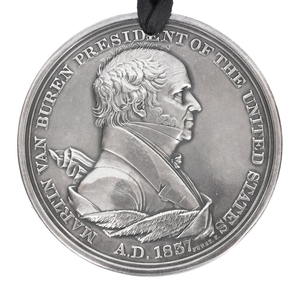 Appraisal: MARTIN VAN BUREN PEACE MEDAL JULIAN IP- Rare and important