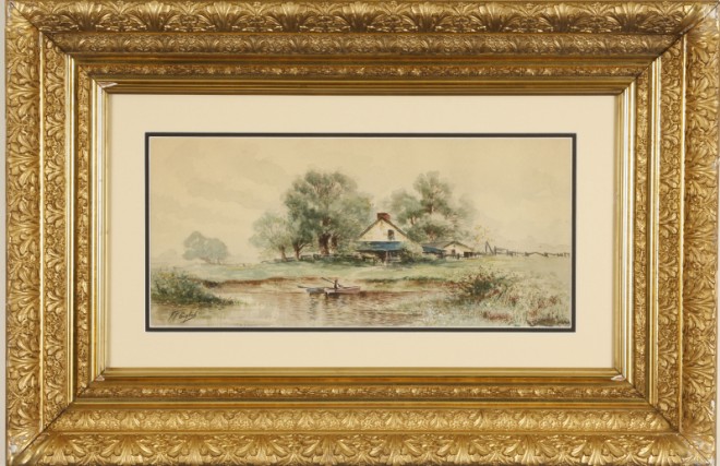 Appraisal: Frank F English Pastoral landscape watercolor x SLL F F