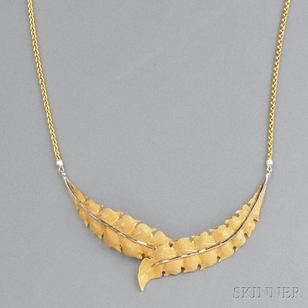 Appraisal: kt Gold Necklace Federico Buccellati the leaf-form collar suspended from