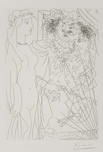 Appraisal: PABLO PICASSO Rembrandt et Femme au Voile Etching x mm