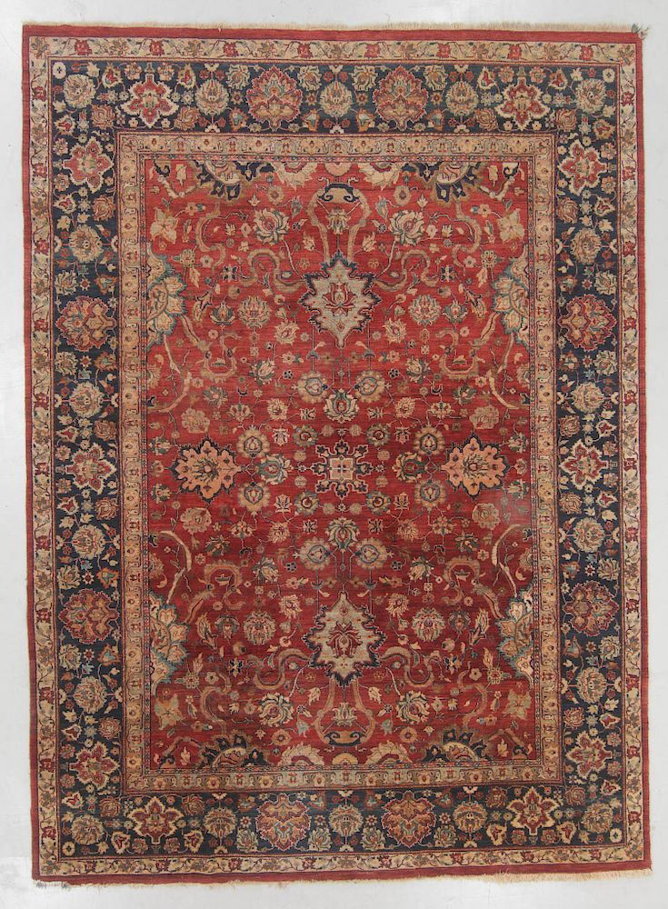 Appraisal: Vintage Tabriz Style Rug India ' '' x ' ''