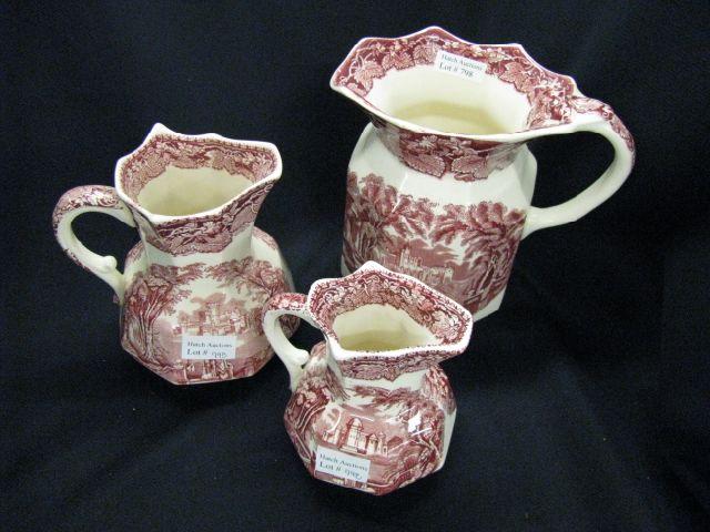 Appraisal: Set of Mason's Vista Ironstone Pitchers to