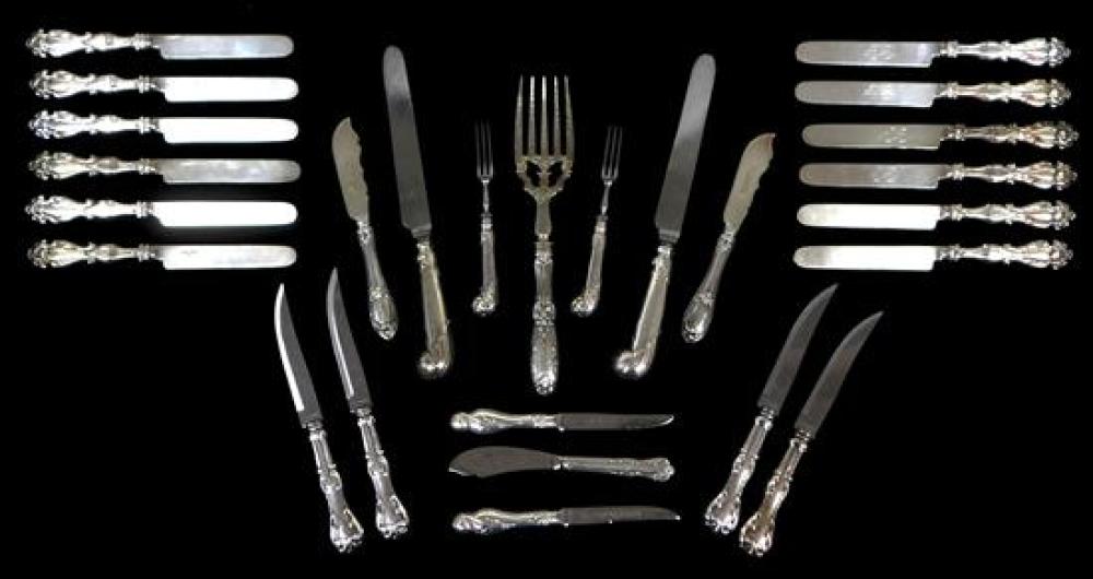 Appraisal: SILVER Assorted knives and forks twenty-three pieces including set of