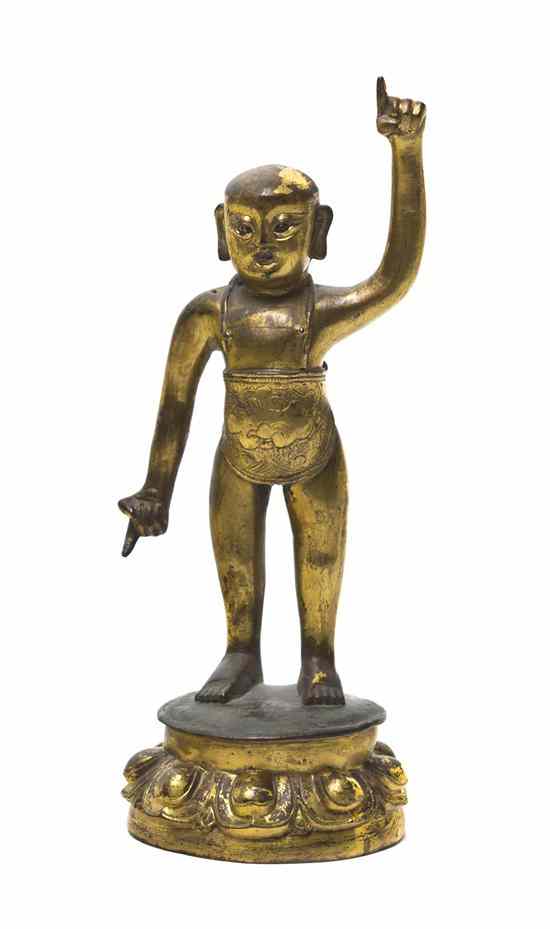 Appraisal: A Chinese Gilt Bronze Model of the Boy Buddha Ming