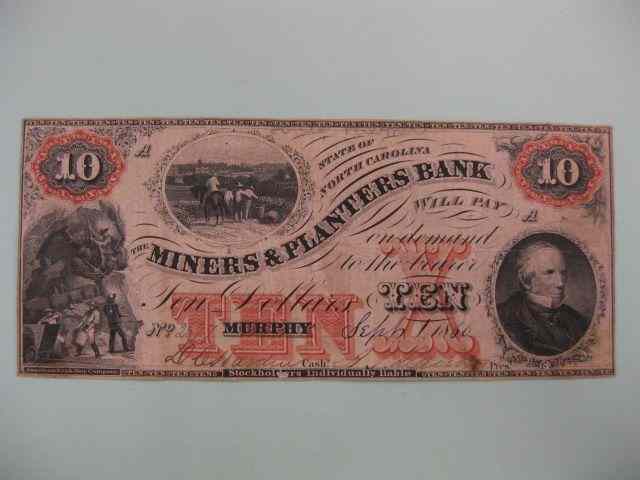 Appraisal: Miners Planters Bank Note Murphy NC