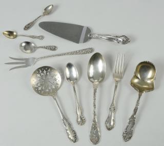 Appraisal: Pieces Sterling Flatware American th century including Kirk Repousse lettuce