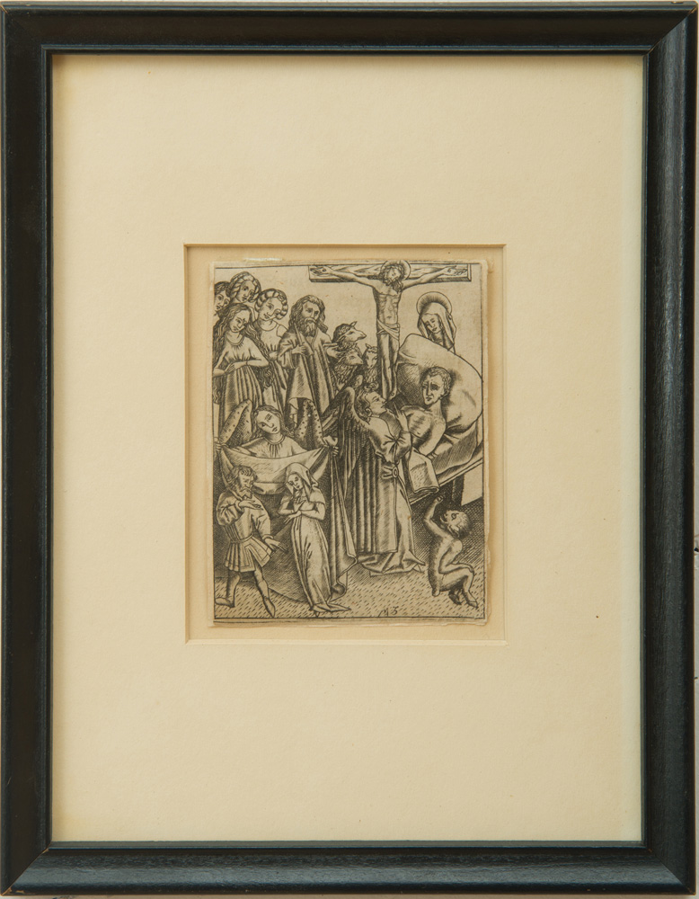 Appraisal: ATTRIBUTED TO MASTER MZ DEATH OF A RELIGOUS MAN Engraving