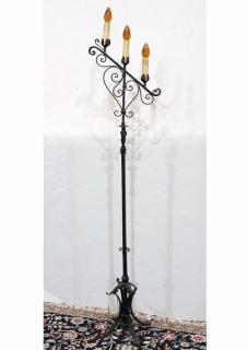 Appraisal: Spanish Revival wrought iron floor lamp Spanish Revival wrought iron