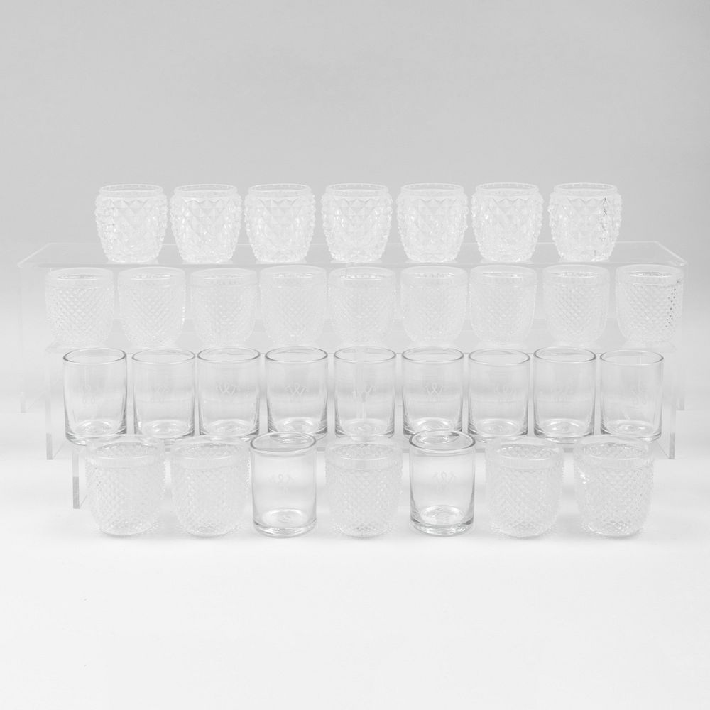 Appraisal: Group of Glass Votives and Shades Comprising A set of