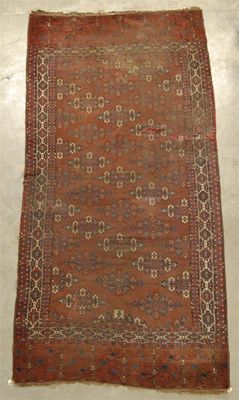 Appraisal: A Yomut Turkmen main carpet Turkmenistan c x in x