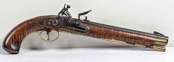 Appraisal: Contemporary Flintlock Pistol cal barrel Kentucky-style flintlock pistol with brass