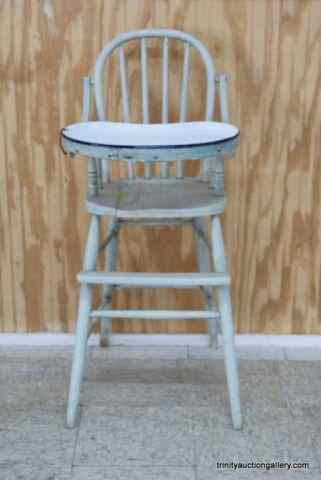 Appraisal: Vintage Child's High Chair w Enameled TrayDates from the 's