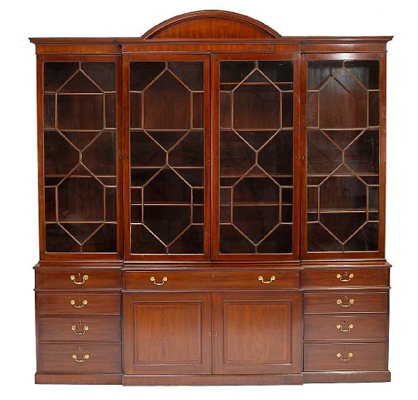 Appraisal: A George III mahogany breakfront bookcase fourth quarter th century