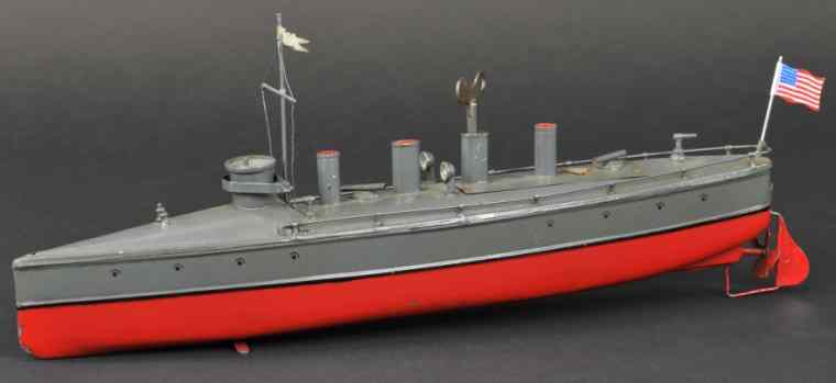 Appraisal: BING TORPEDO BOAT Germany hand painted red and grey hull