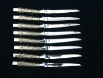 Appraisal: Set of Fancy Briddell Table Knives American circa early th