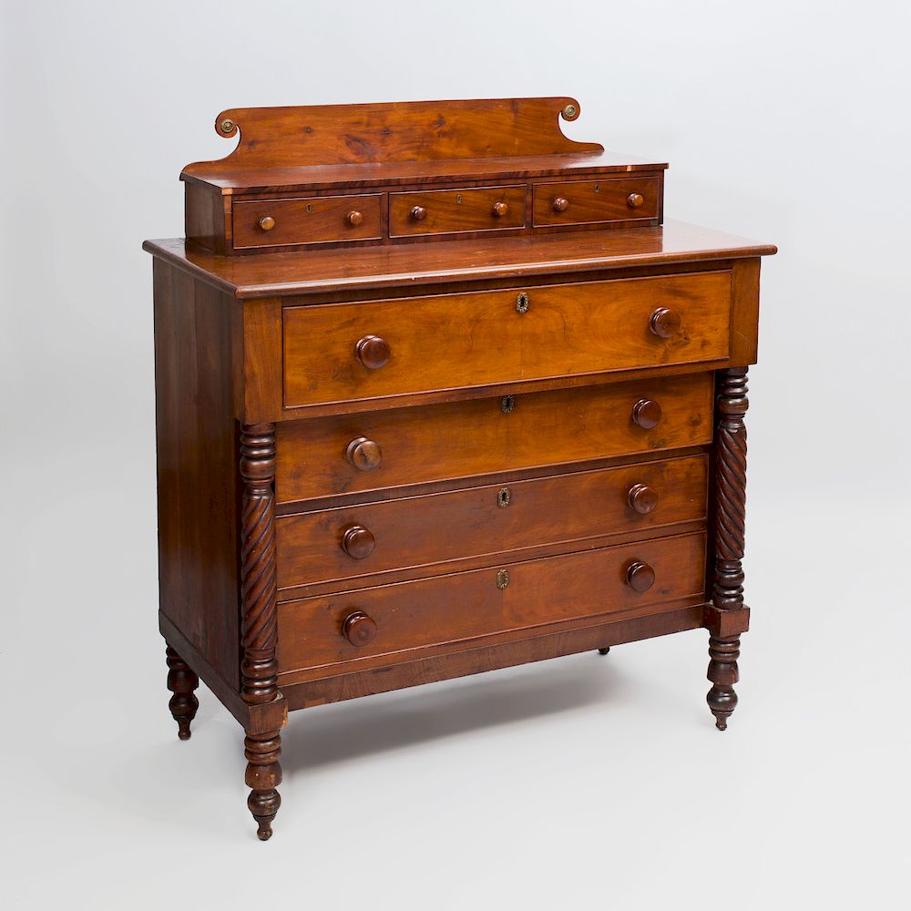 Appraisal: Federal Mahogany Chest of Drawers Fitted with three short drawers