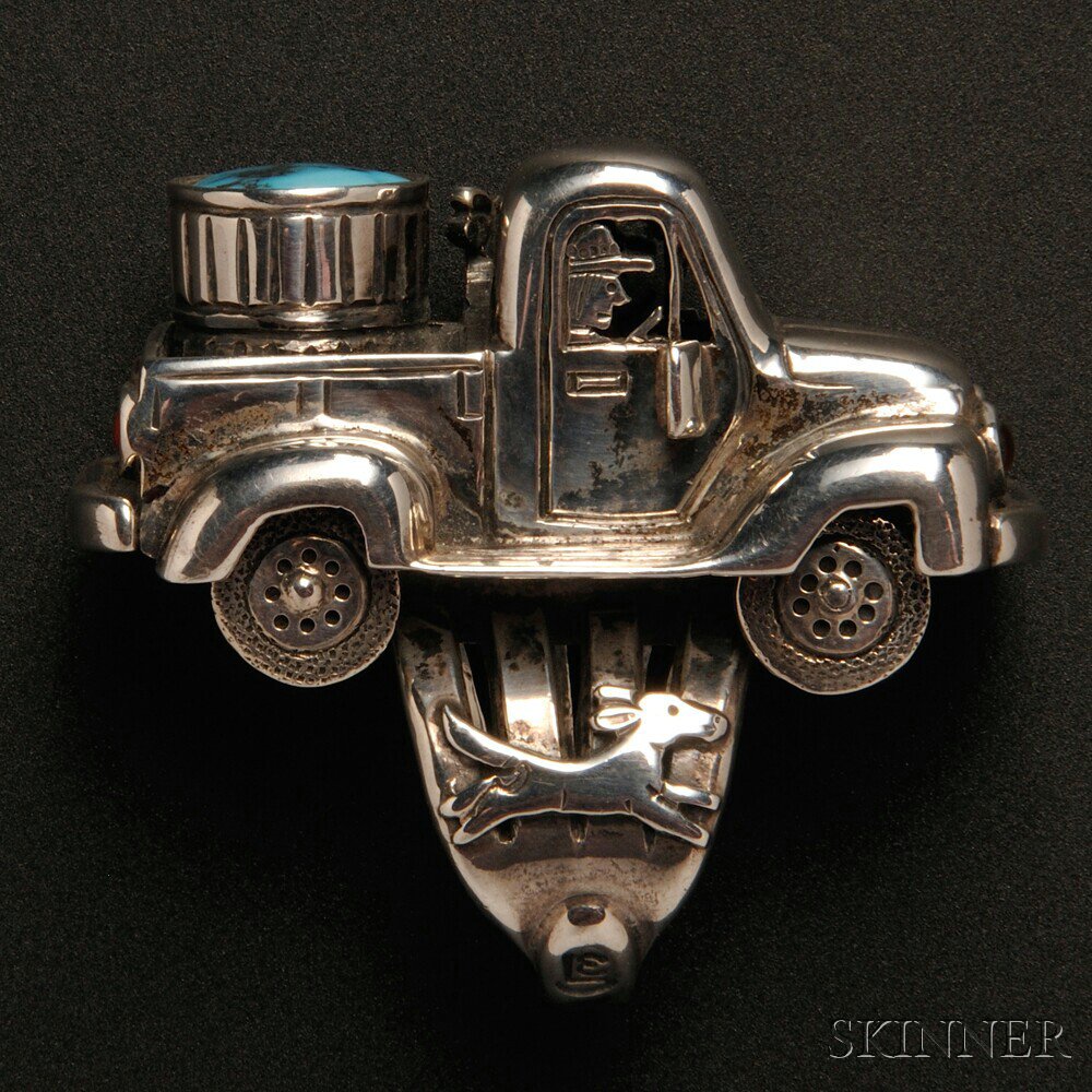 Appraisal: Contemporary Navajo Ring by Clarence Lee highly detailed Chevrolet truck